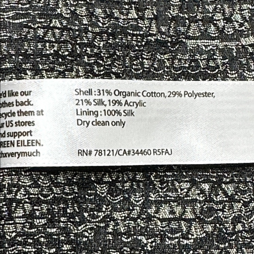 Eileen Fisher Women's Grey and Silver Silk Blend Jacquard Duster Jacket Size M - Picture 12 of 15